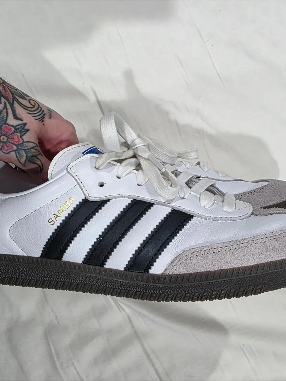 🖤🤍Adidas Samba OG White Black Gum Sole Leather Sneakers